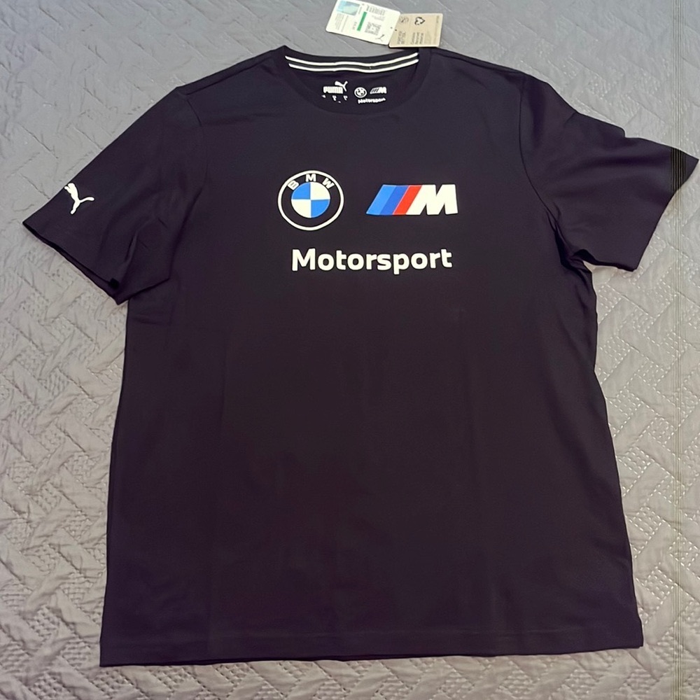 BMW Motorsport Black Logo Tee Shirt  Men’s Large